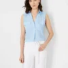 Petite Sleeveless Camp Shirt -Anntaylor Shop 611010 018571