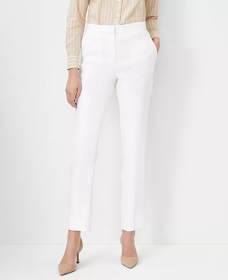 The Eva Ankle Pant In Herringbone Linen Blend - Curvy Fit 3 The Eva Ankle Pant In Herringbone Linen Blend - Curvy Fit