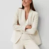 The Petite Long Collarless Blazer In Fluid Crepe -Anntaylor Shop 611127 9007