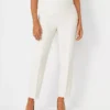 The Petite Side Zip Ankle Pant In Fluid Crepe Ivory Whisper -Anntaylor Shop 611132 9007 1