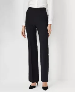 The Petite Side Zip Trouser In Fluid Crepe Black
