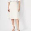 The Petite Flare Skirt In Fluid Crepe Ivory Whisper