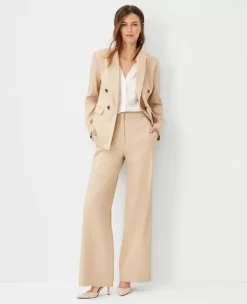 The Petite Wide Leg Pant In Herringbone Linen Blend -Anntaylor Shop 611206 7879 ALT2