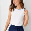Chevron Crochet Trim Shell -Anntaylor Shop 611215 9000