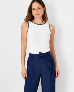 Chevron Crochet Trim Shell -Anntaylor Shop 611215 9000 ALT2