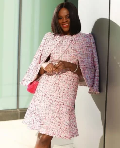 Petite Fringe Tweed Puff Sleeve Jacket -Anntaylor Shop 611391 8581 MKTG1