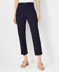 The Petite Cotton Crop Pant In Eyelet