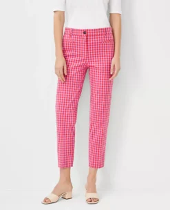 The Petite Cotton Crop Pant In Plaid