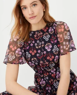 Petite Floral Tiered Midi Dress -Anntaylor Shop 611462 1362 ALT2