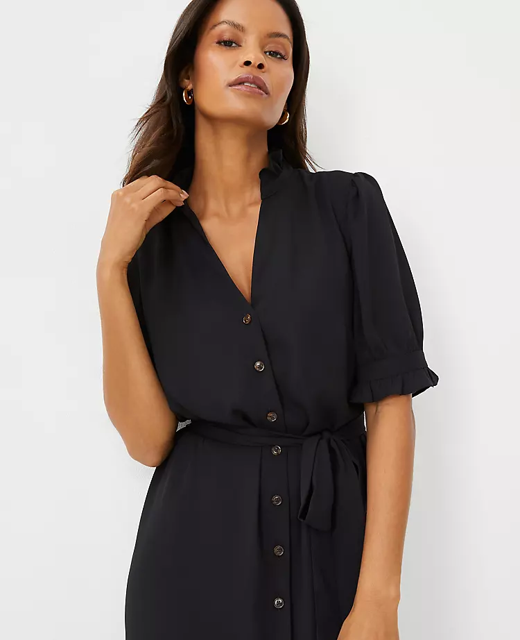 Petite Ruffle Button Front Dress 5 Petite Ruffle Button Front Dress - Image 3