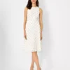 Petite Polka Dot Pleated Flare Dress -Anntaylor Shop 611479 9192