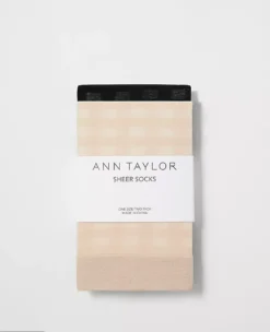 Checked Sheer Crew Sock Set