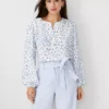 Floral Split Neck Popover -Anntaylor Shop 611641 9192