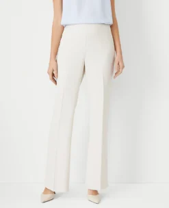 The Petite Side Zip Trouser In Fluid Crepe - Curvy Fit Ivory Whisper
