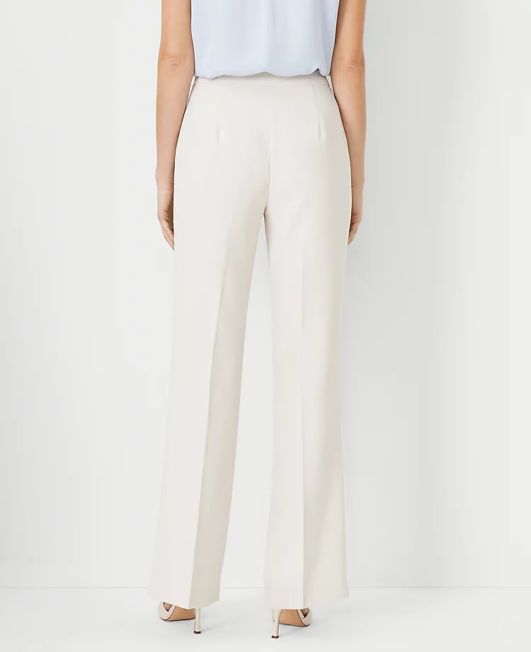 The Petite Side Zip Trouser In Fluid Crepe - Curvy Fit Ivory Whisper 4 The Petite Side Zip Trouser In Fluid Crepe - Curvy Fit Ivory Whisper - Image 2