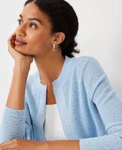 Petite Shimmer Cropped Cardigan -Anntaylor Shop 612107 0649 ALT2