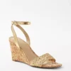 Metallic Woven Leather High Wedge Sandals -Anntaylor Shop 612416 3019