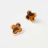 Tortoiseshell Print Clover Stud Earrings -Anntaylor Shop 612434 6822