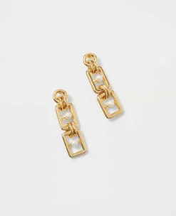 Pearlized Chain Link Earrings