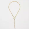 Pearlized Chain Link Lariat Necklace -Anntaylor Shop 612659 3019