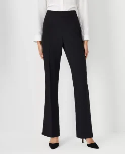 The Petite Side Zip Trouser In Fluid Crepe - Curvy Fit Black