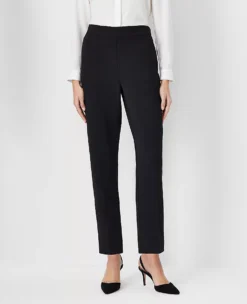 The Petite Side Zip Ankle Pant In Fluid Crepe - Curvy Fit Black