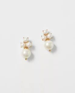 Pearlized Ball Drop Statement Earrings