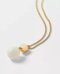 Polished Beaded Pendant Necklace -Anntaylor Shop 612749 3019 ALT1