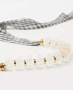 Plaid Bow Beaded Necklace -Anntaylor Shop 612751 6615 ALT1