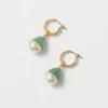 Pearlized Enamel Hoop Earrings -Anntaylor Shop 612758 3019