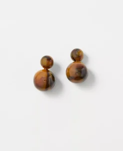 Tortoiseshell Print Ball Drop Earrings