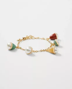 Pearlized Enamel Charm Bracelet