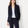 The Notched Two Button Blazer In Seasonless Stretch Deep Navy Sky -Anntaylor Shop 612796 1934