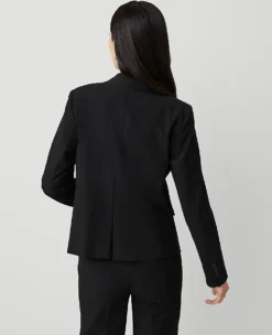 The Notched One Button Blazer In Seasonless Stretch Core Black -Anntaylor Shop 612797 6600 ALT1 1