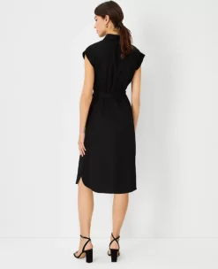 Petite Cap Sleeve Belted Shirtdress -Anntaylor Shop 612822 2222 ALT1