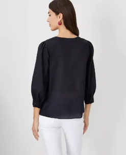Split Neck Top -Anntaylor Shop 612830 2222 ALT1