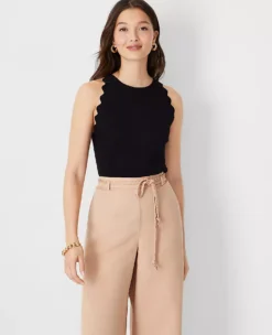 Scalloped Halter Sweater Shell -Anntaylor Shop 613094 2222 ALT2