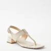 Embossed Leather T-Strap Mid Block Heel Sandals -Anntaylor Shop 613199 9133