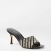Woven Straw And Leather Mid Heel Mule Sandals -Anntaylor Shop 613201 6615