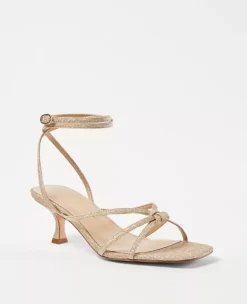 Glitter Knotted Strappy Sandals