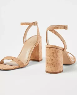 Cork High Block Heel Sandals -Anntaylor Shop 613213 6418 ALT1