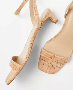 Cork Blade Heel Ankle Strap Sandals -Anntaylor Shop 613216 6418 ALT1