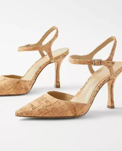 Cork Ankle Strap Pumps -Anntaylor Shop 613217 6418 ALT1