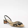 Embroidered Straw Blade Heel Slingback Pumps -Anntaylor Shop 613227 6418