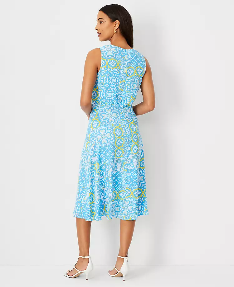 Tile Print Wrap Flare Dress 4 Tile Print Wrap Flare Dress - Image 2