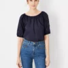 Eyelet Raglan Sleeve Top -Anntaylor Shop 613245 1362