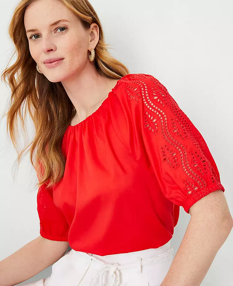Eyelet Raglan Sleeve Top 5 Eyelet Raglan Sleeve Top - Image 3