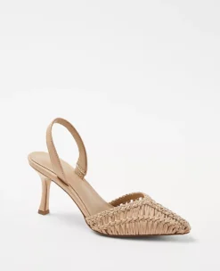 Woven Slingback Pumps