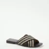 Woven Straw Crossover Slide Sandals -Anntaylor Shop 613266 6615