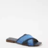 Crossover Stitched Denim Slide Sandals -Anntaylor Shop 613284 1615